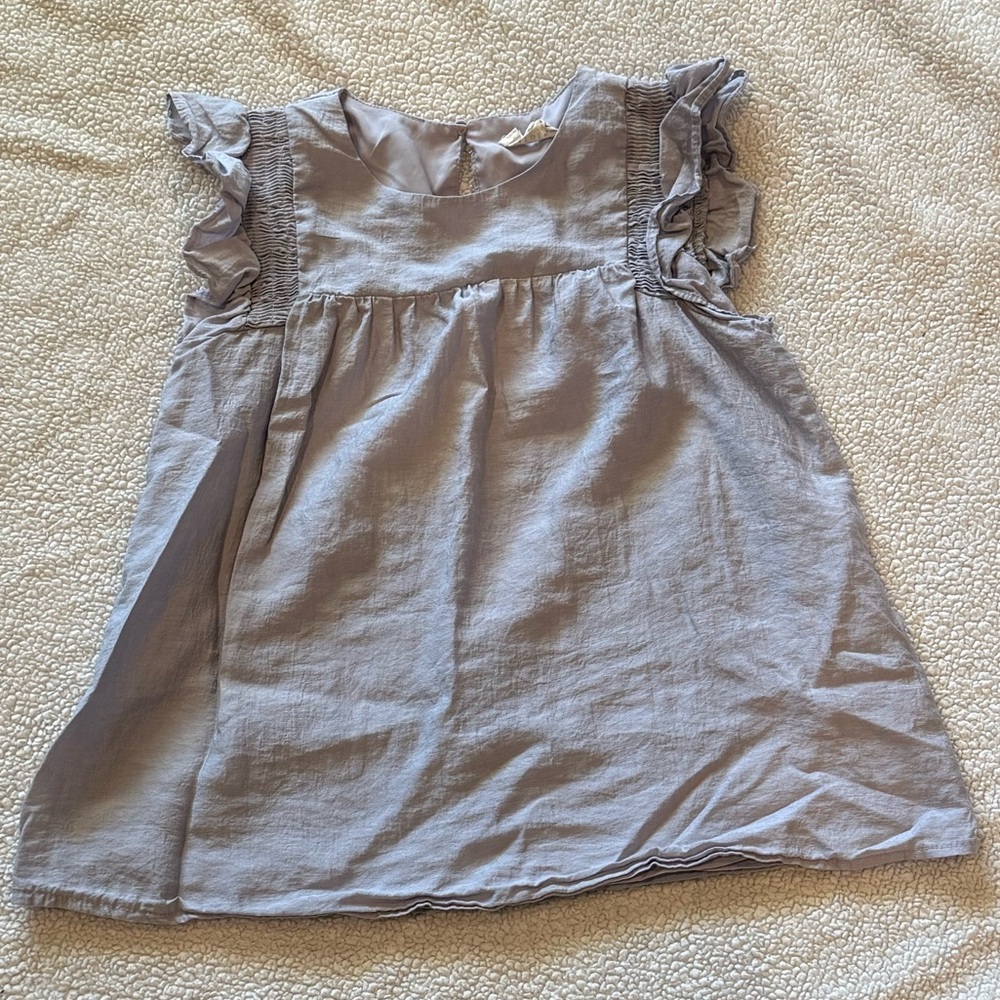 Hayden Girl Smocked Ruffle Shoulder Top